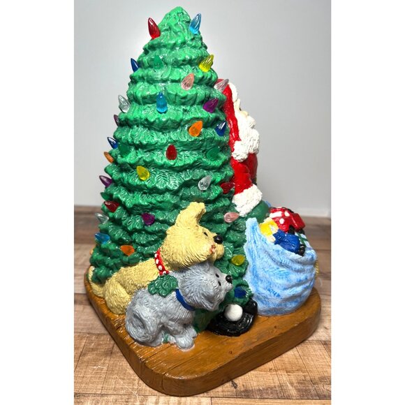 Vintage Light-Up Santa & Christmas Tree Figurine - Picture 3 of 9